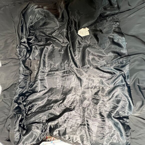 Zara Slim Fitted Down Fill Long Jacket Coat Collar Knee Length Black Size M - Picture 11 of 13